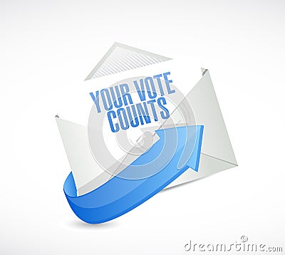 Your vote counts email post it message concept Cartoon Illustration