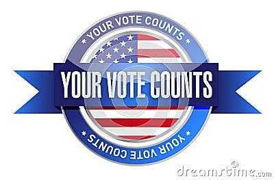 Your vote counts seal stamp illustration Cartoon Illustration