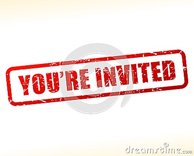 Youre invited red text stamp Vector Illustration