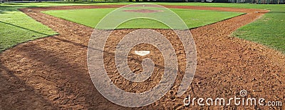 Youth baseball field viewed from behind home plate Stock Photo