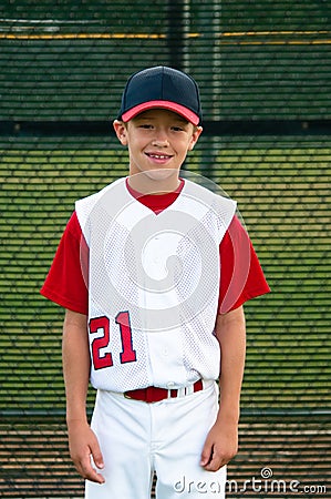 Youth baseball player portrait Stock Photo