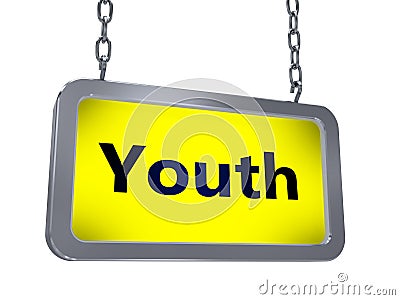 Youth on billboard Stock Photo