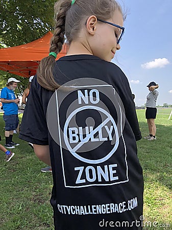 Youth City Challenge Obstacle Race ` NO BULLY ZONE` Editorial Stock Photo