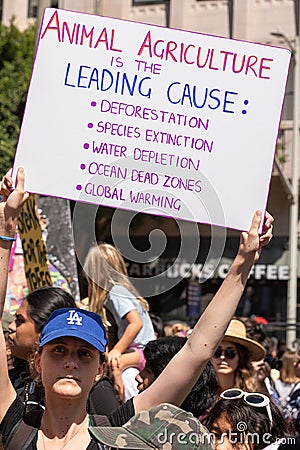 Youth Climate Change March Los Angeles Editorial Stock Photo