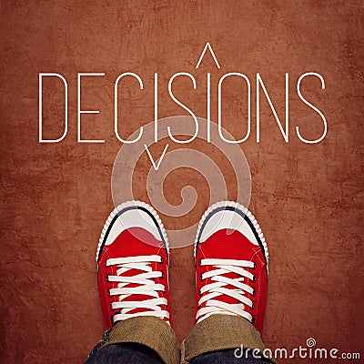 Youth Decision Making Concept, Top View Stock Photo