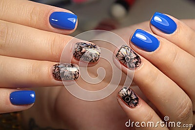 Youth design of nail manicure Stock Photo