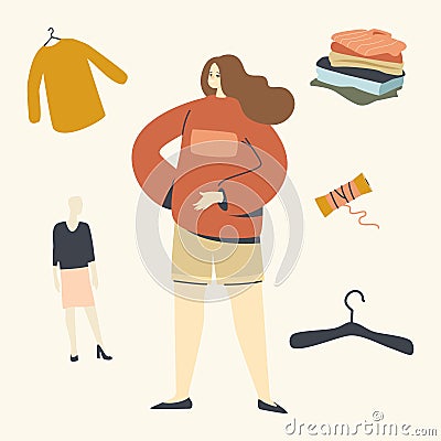 Youth Fashion, Urban Lifestyle Concept. Teen Girl Wearing Oversize Clothes. Young Female Character Vector Illustration