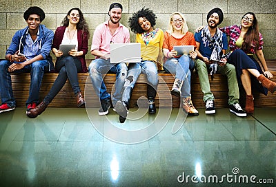 Youth Friends Friendship Technology Together Concept Stock Photo
