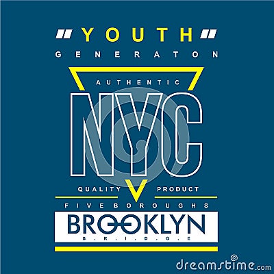 Youth generation slogan graphic t shirt vector illustration denim style vintage Vector Illustration