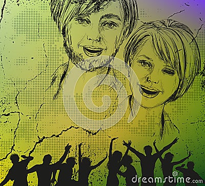 Youth grunge background Cartoon Illustration