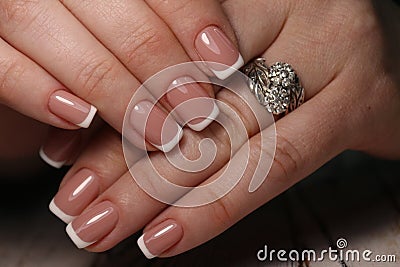 Youth manicure design best nails, gel varnish Stock Photo