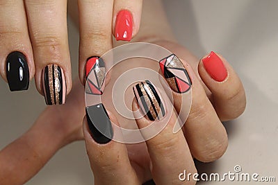 Youth nail design gel Polish Stock Photo