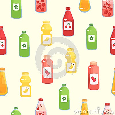 Youth pattern with a variety of stylized drinks Vector Illustration