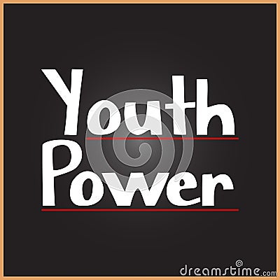 Youth Power word on education, inspiration and motivation concepts Cartoon Illustration