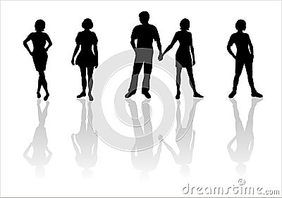 Youth silhouettes-2 Stock Photo