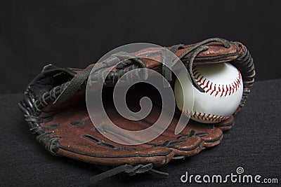 Youth T-Ball Mitt With White Safety Baseball Stock Photo