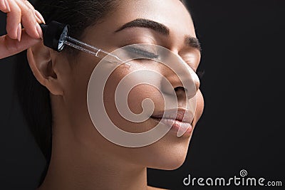Beautiful lady receiving cosmetologist procedure Stock Photo