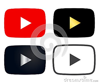 Play button icons vector illustration Editorial Stock Photo