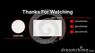 Youtube Clean Vector Wireframe For Your Vlog. Next Video. Subscribe. Social Media Nickname. Thanks for watching Vector Illustration