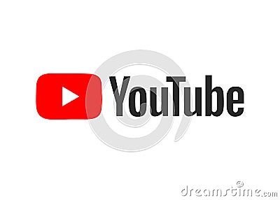 YouTube logo over white. Vector file available. Simple and clean. Vector Illustration
