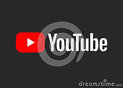 YouTube logo over black. Vector file available. Simple and clean. Vector Illustration