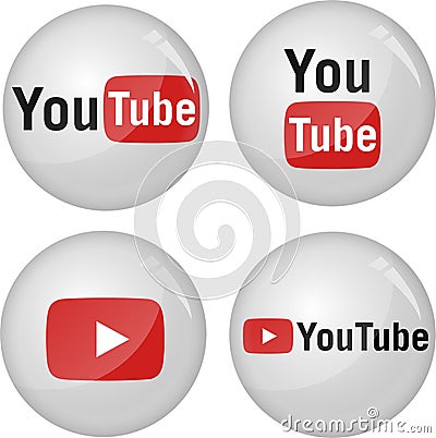 Youtube icon collection Vector Illustration