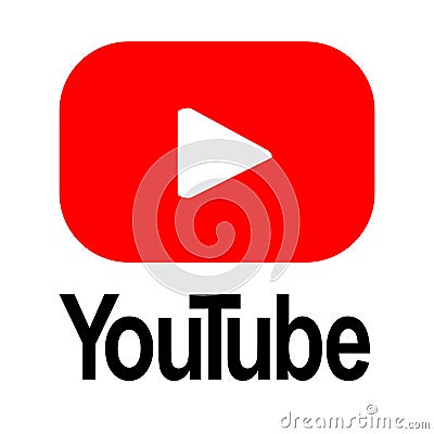 Youtube Icon with Solid White Background Vector Illustration
