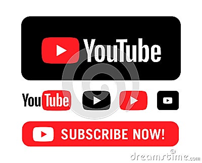 Youtube Logo set vector illustration Vector Illustration