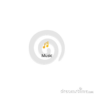 Youtube Music Icon Vector. Circle Musical Note Symbol Illustration Vector Illustration