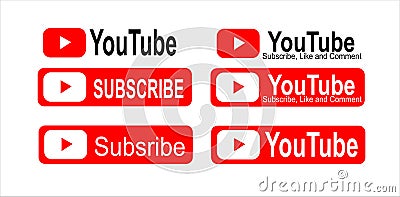 Youtube subscribe icons Vector Illustration