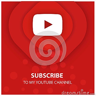 Youtube Subscribe to my Channel Ads Vector Illustration