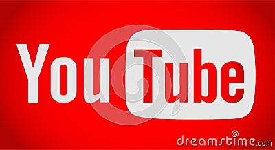 Youtube text with logo icon Editorial Stock Photo