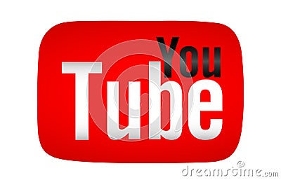 Youtube text with logo icon Editorial Stock Photo