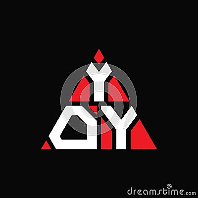 YOY triangle letter logo design with triangle shape. YOY triangle logo design monogram. YOY triangle vector logo template with red Vector Illustration