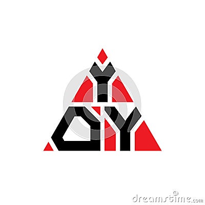 YOY triangle letter logo design with triangle shape. YOY triangle logo design monogram. YOY triangle vector logo template with red Vector Illustration