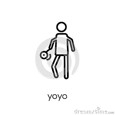 Yoyo icon. Trendy modern flat linear vector Yoyo icon on white b Vector Illustration
