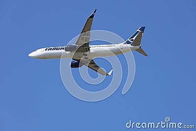 YR-BGM TAROM Boeing 737-8H6 departing from Amsterdam Schiphol Airport at Aalsmeerbaan Editorial Stock Photo