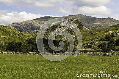 yr Wyddfa or Snowdon from Drws Y Coed Stock Photo