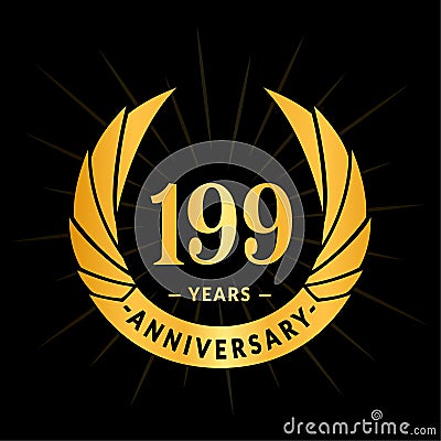 199 years anniversary design template. Elegant anniversary logo design. 199 years logo. Vector Illustration