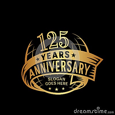 125 years anniversary design template. Anniversary vector and illustration. 125th logo. Vector Illustration