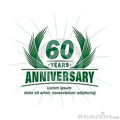 60 years anniversary. Elegant anniversary design. 60th years logo. Vector Illustration