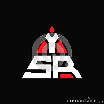 YSR triangle letter logo design with triangle shape. YSR triangle logo design monogram. YSR triangle vector logo template with red Vector Illustration
