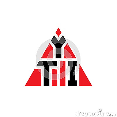 YTI triangle letter logo design with triangle shape. YTI triangle logo design monogram. YTI triangle vector logo template with red Vector Illustration