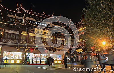 Yu Garden Shanghai night China Editorial Stock Photo