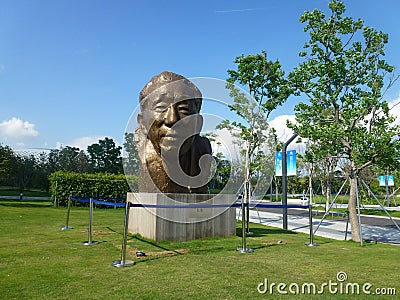 Shenzhen, China: Yuan Geng statue stands in Shenzhen talent park. Editorial Stock Photo