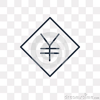Yuan vector icon isolated on transparent background, linear Yuan Vector Illustration