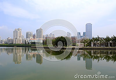 The yuandang lake in the afternoon Editorial Stock Photo