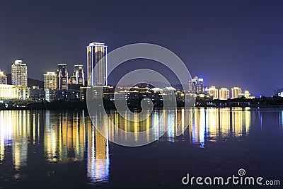 The yuandang lake night sight Editorial Stock Photo