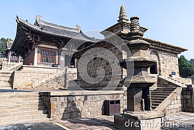 The Yuanjue Hall of Cuizhuang Faxing Temple Stock Photo