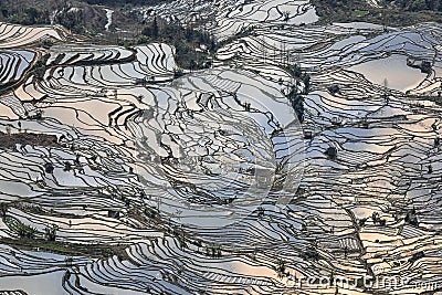 YuanYang rice terraces in Yunnan, China, one of the latest UNESCO World Heritage Sites Stock Photo